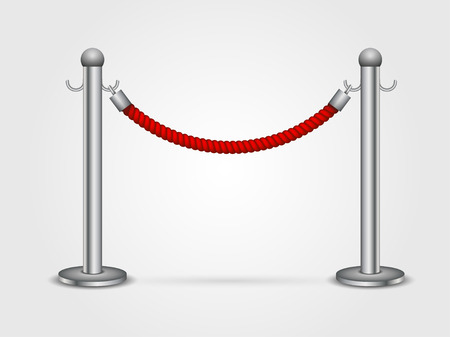 Barrier rope isolated on a white backgroundのイラスト素材