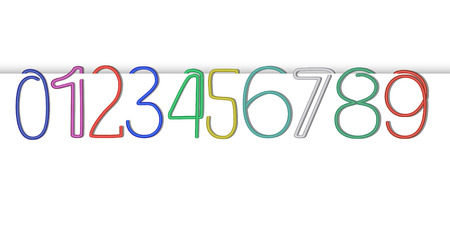 Vector Numeric Paper Clip Setのイラスト素材