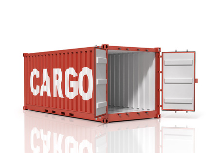 Open shipping container. Cargo.の写真素材