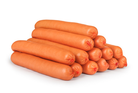 sausages isolated on a white backgroundの写真素材