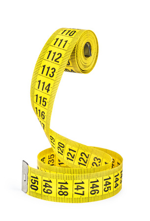 Measure tape. Isolated over white.の写真素材