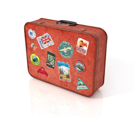 Travel Suitcase with stickers. の写真素材