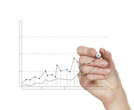 hand draws business success chart concept on virtual screen as conceptの写真素材