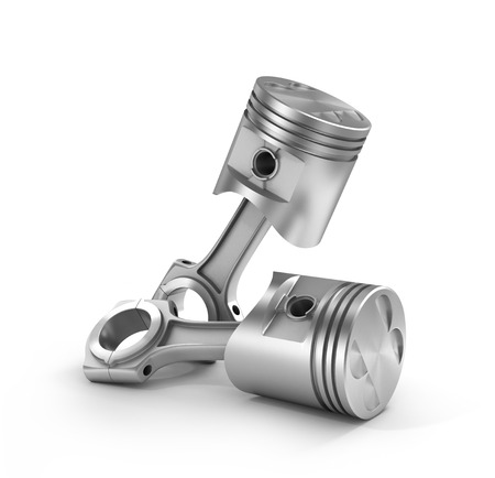 3d illustration of two pistons isolated on a white background.の写真素材