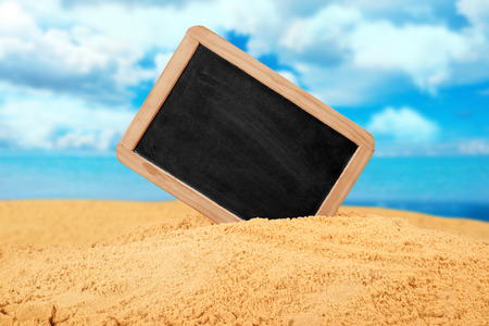Net board for your text on a summer background in the sand.の写真素材