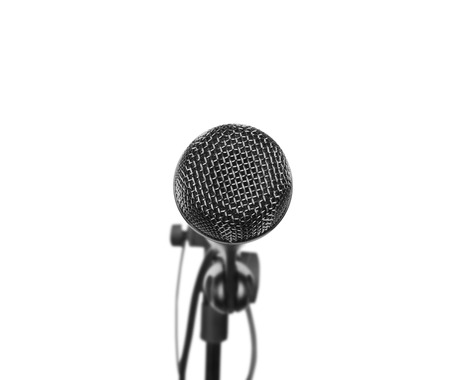 microphone isolated on whiteの写真素材