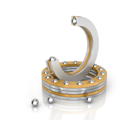 Bearings Thrust ball isolated white background. 3D illustrationの写真素材