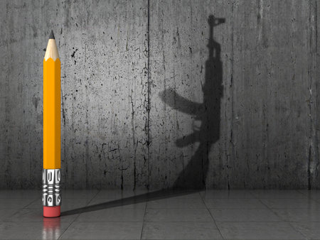 The power of propaganda. The weapon of the 21st century.3D illustrationの写真素材