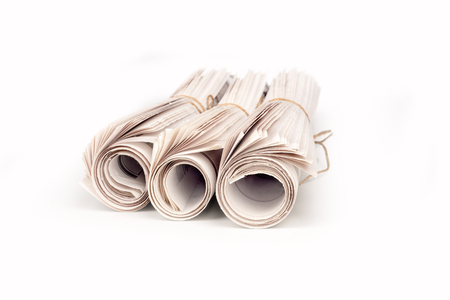 Newspapers rolled upの写真素材