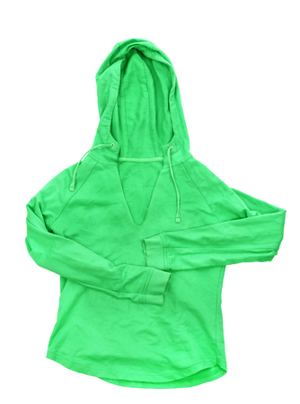 Green jumper isolated on a white backgroundの写真素材