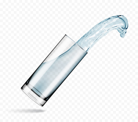 Glass of water, vector illustrationのイラスト素材