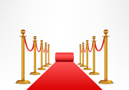 Red carpet and barrier ropeのイラスト素材