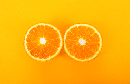 Orange on an orange backgroundの写真素材