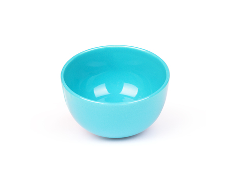 blue bowl isolated on background of fakeの写真素材