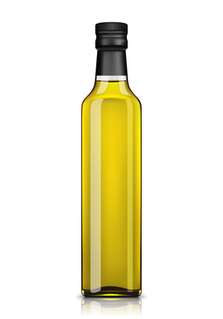 Olive oil bottle isolated on whiteのイラスト素材