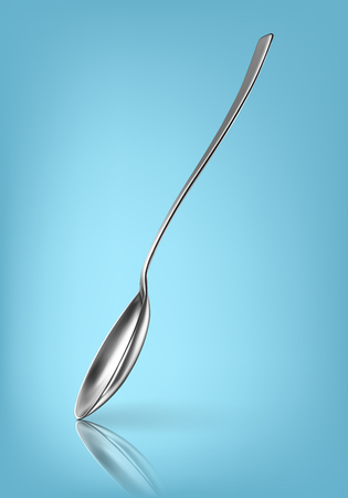Dessert spoon on blue backgroundのイラスト素材