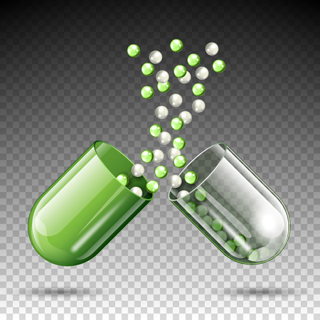 Vector open medical capsule pillのイラスト素材