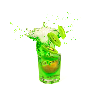 Tropical fruit juice in a glassの写真素材