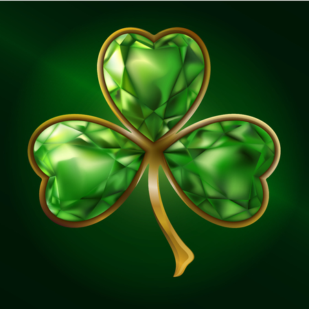 Clover. Jewelry. Bijou. St. Patrick's Day illustration.のイラスト素材