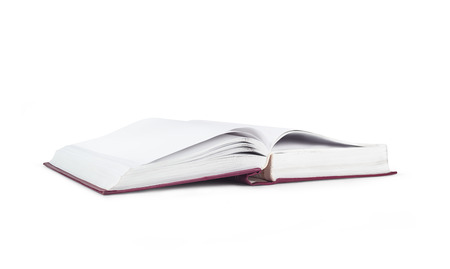 Open book with clean pages isolated on white backgroundの写真素材