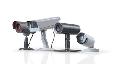 Surveillance Camera set isolated 3d illustration