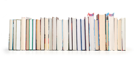 Stack of books isolated on a white backgroundの写真素材