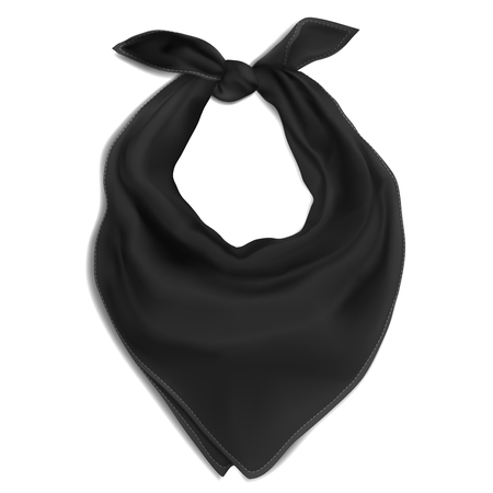  Vector. Mock Up. Black bandana on the neck.のイラスト素材