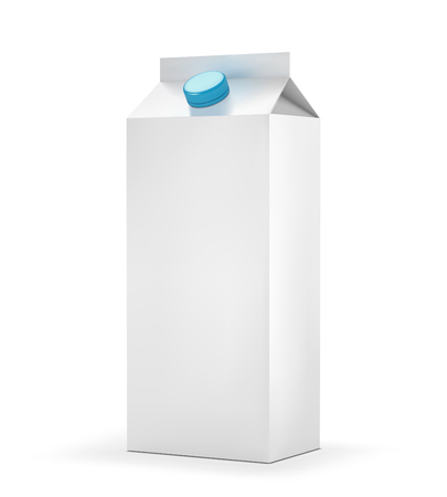 Blank milk carton package isolated on white backgroundのイラスト素材
