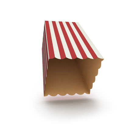 empty popcorn box isolated 3d illustrationの写真素材