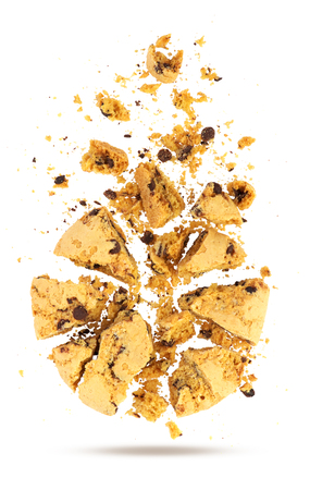 SU broken cookie isolated on white backgroundの写真素材