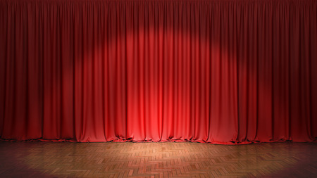 The red curtain. 3d illustrationの写真素材