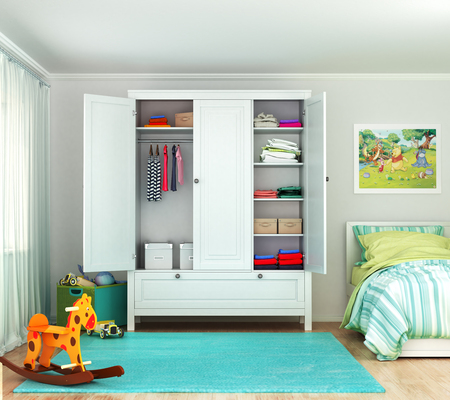 Wardrobe in the children's room. 3d illustrationの写真素材