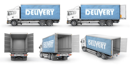 Transport for delivery isolated on a white background. 3d illustrationの写真素材