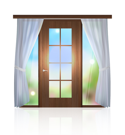 door in the sky. The interior of the room. Vector graphicsのイラスト素材