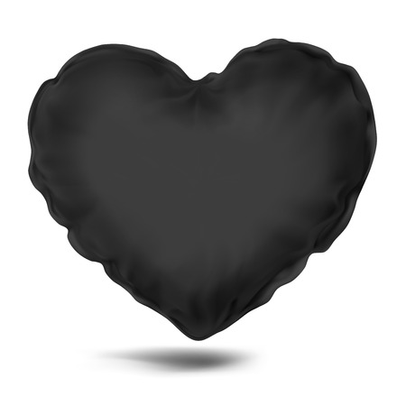 Vector. Mock Up. Black Pillow Heartのイラスト素材