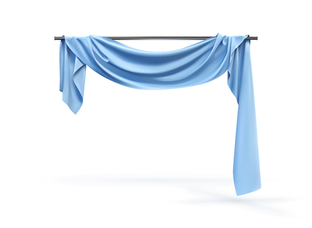 Realistic vector curtains isolated on white backgroundの写真素材