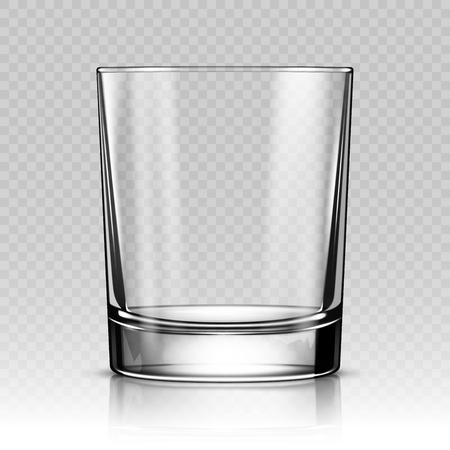 Realistic glass cup isolated on transparent background. Vector illustrationのイラスト素材