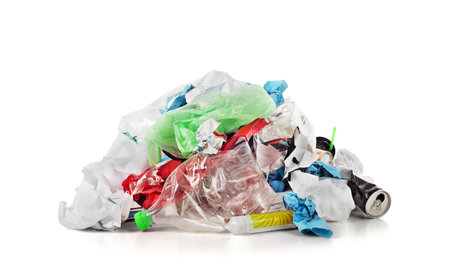 Garbage pile isolated on a white background