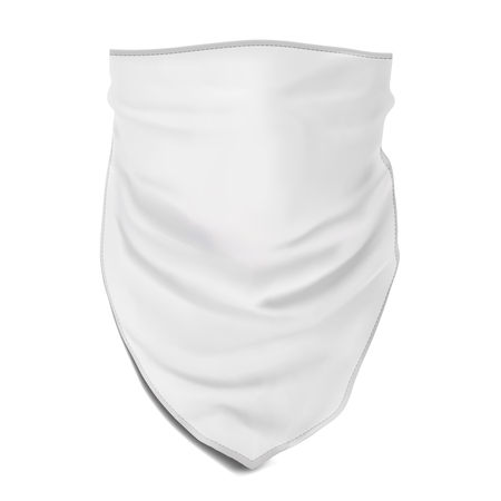 Vector. Mock Up. White bandana, buff on the face.の写真素材