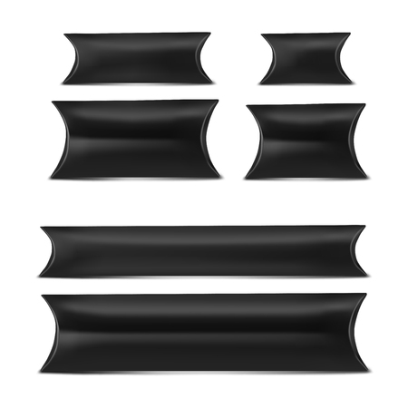 Vector. Mock Up. Black Set Pillow boxのイラスト素材