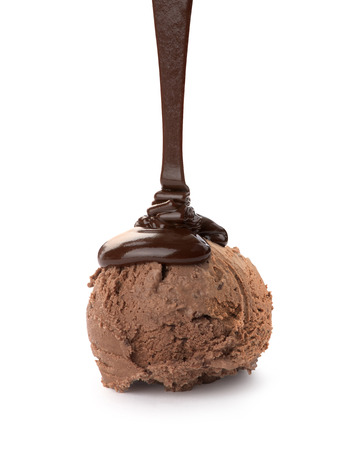 chocolate ice cream ballの写真素材