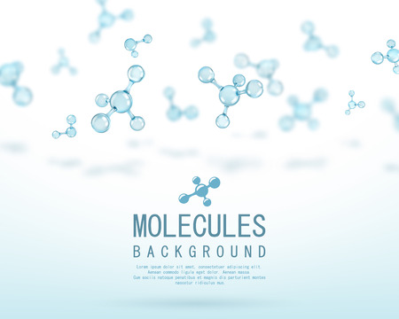 Abstract molecules design. Atoms. Abstract background for banner or flyer. Vector illustration.のイラスト素材