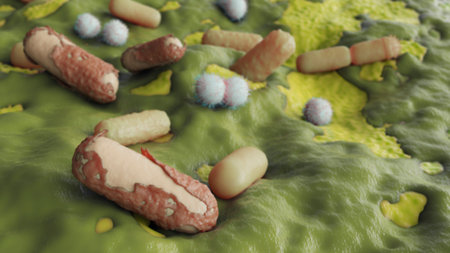Comfrey pollen 3d illustration