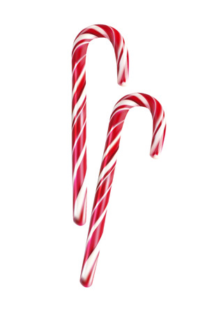Christmas candy cane. Vector illustration on white background.のイラスト素材