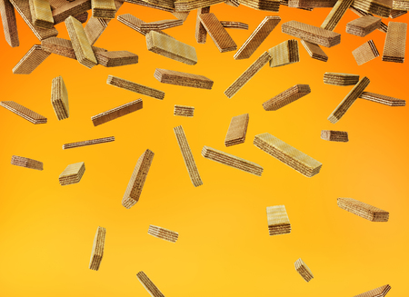 Waffles are fallingの写真素材