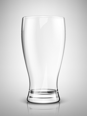 Traditional beer glass, empty, vector illustration isolated.のイラスト素材