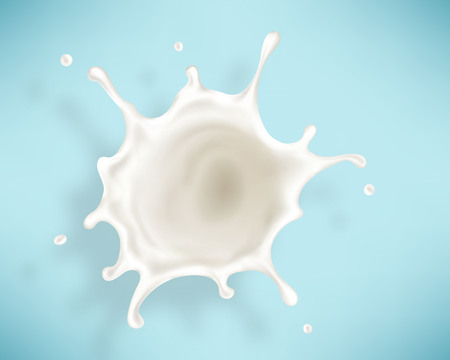 Beautiful splash of fresh milk. Vector illustrationのイラスト素材