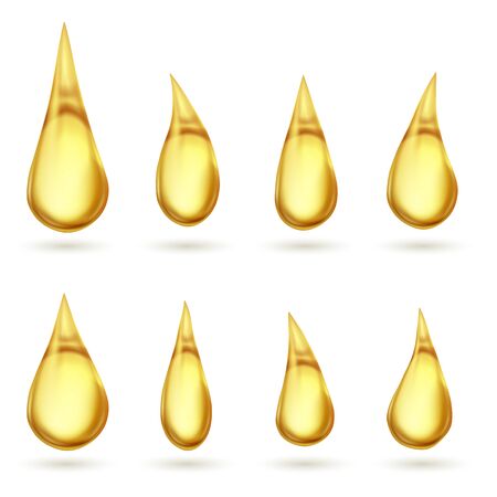 Oil drops isolated on white backgroundのイラスト素材