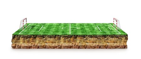 Football, soccer pitch. 3D Renderingの写真素材