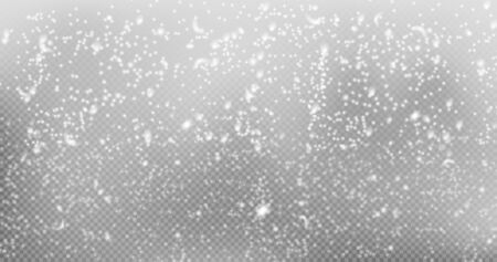 Falling little snow isolated on transparent background. Snow background. Vector illustration.のイラスト素材